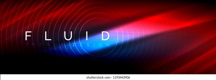 Neon glowing fluid wave lines, magic energy space light concept, abstract background wallpaper design, vector illustration Neon glowing fluid wave lines, magic energy space light concept, abstract background wallpaper design, vector illustration