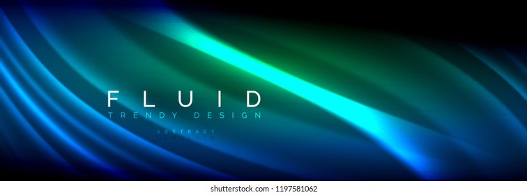 Neonleuchtende Fließbandlinien, magisches Energiespeicher-Lichtkonzept, abstrakter Hintergrund-Bildschirmhintergrund, Vektorgrafik