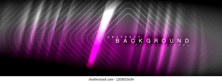 Neon glowing fluid wave lines, magic energy space light concept, abstract background wallpaper design, vector illustration