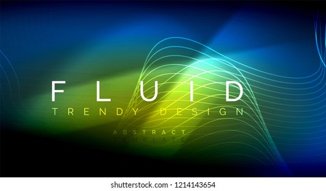 Neonleuchtende Fließbandlinien, magisches Energielampenlicht-Konzept, abstrakter Hintergrund, Tapete-Design, Vektorgrafik