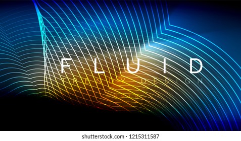 Neonleuchtende Fließbandlinien, magisches Energielampenlicht-Konzept, abstrakter Hintergrund, Tapete-Design, Vektorgrafik