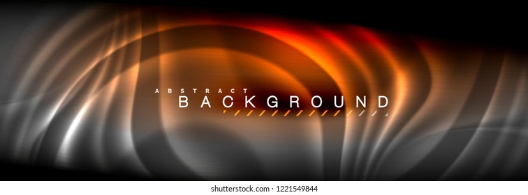 Neon glowing fluid wave lines, magic energy space light concept, abstract background wallpaper design, vector illustration
