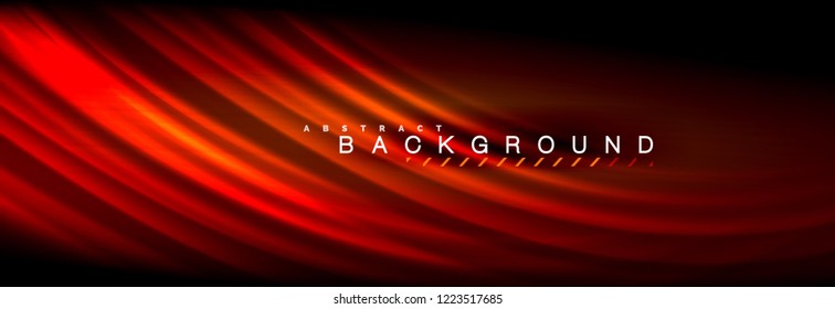 Neon glowing fluid wave lines, magic energy space light concept, abstract background wallpaper design, vector illustration
