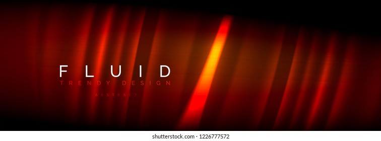 Neon glowing fluid wave lines, magic energy space light concept, abstract background wallpaper design, vector illustration
