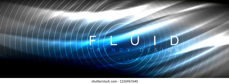 Neonleuchtende Fließbandlinien, magisches Energiespeicher-Lichtkonzept, abstrakter Hintergrund-Bildschirmhintergrund, Vektorgrafik