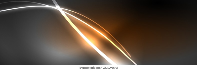 Neon glowing fluid wave lines, magic energy space light concept, abstract background wallpaper design