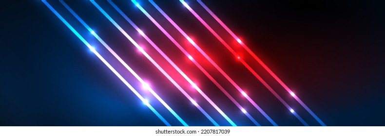 Neon glowing fluid wave lines, magic energy space light concept. Vector illustration for wallpaper, banner, background, leaflet, catalog, cover, flyer