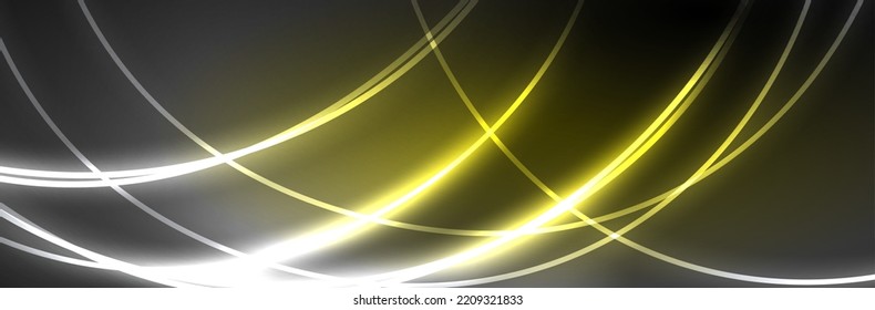 Neon glowing fluid wave lines, magic energy space light concept, abstract background wallpaper design