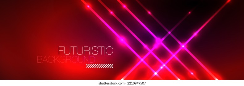 Neon glowing fluid wave lines, magic energy space light concept. Vector illustration for wallpaper, banner, background, leaflet, catalog, cover, flyer