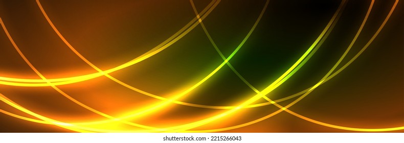 Neon glowing fluid wave lines, magic energy space light concept, abstract background wallpaper design