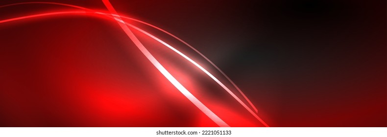 Neon glowing fluid wave lines, magic energy space light concept, abstract background wallpaper design
