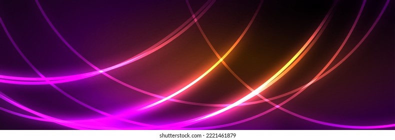 Líneas de onda de fluido brillantes neón, concepto de luz espacial mágica, diseño de fondo abstracto de fondo de fondo de fondo