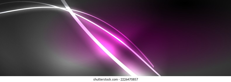Líneas de onda de fluido brillantes neón, concepto de luz espacial mágica, diseño de fondo abstracto de fondo de fondo de fondo
