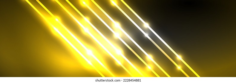 Neon glowing fluid wave lines, magic energy space light concept. Vector illustration for wallpaper, banner, background, leaflet, catalog, cover, flyer