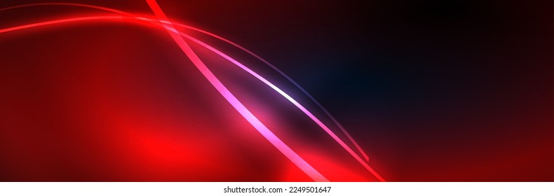 Neon glowing fluid wave lines, magic energy space light concept, abstract background wallpaper design