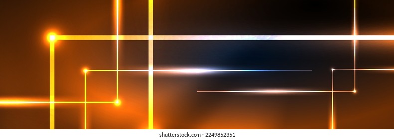 Neon glowing fluid wave lines, magic energy space light concept. Vector illustration for wallpaper, banner, background, leaflet, catalog, cover, flyer
