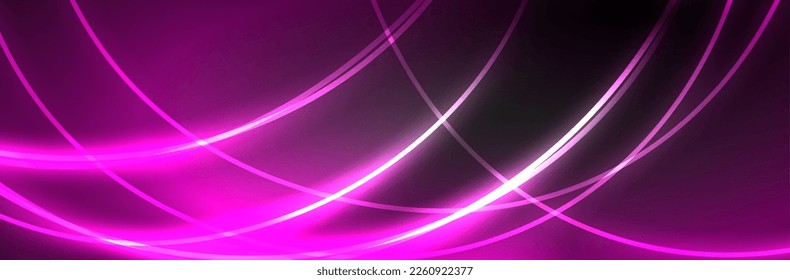 Neon glowing fluid wave lines, magic energy space light concept, abstract background wallpaper design