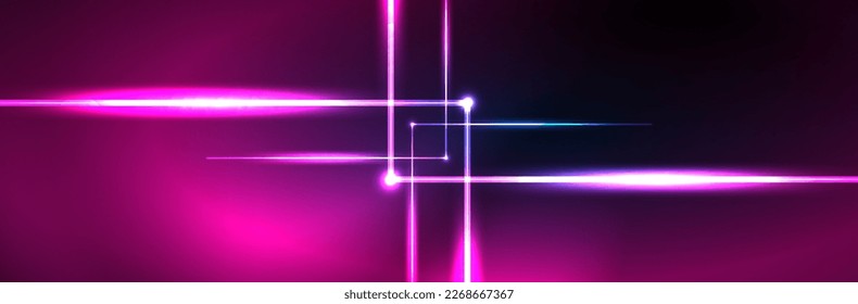 Neon glowing fluid wave lines, magic energy space light concept. Vector illustration for wallpaper, banner, background, leaflet, catalog, cover, flyer