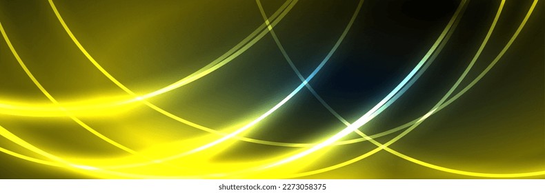 Neon glowing fluid wave lines, magic energy space light concept, abstract background wallpaper design