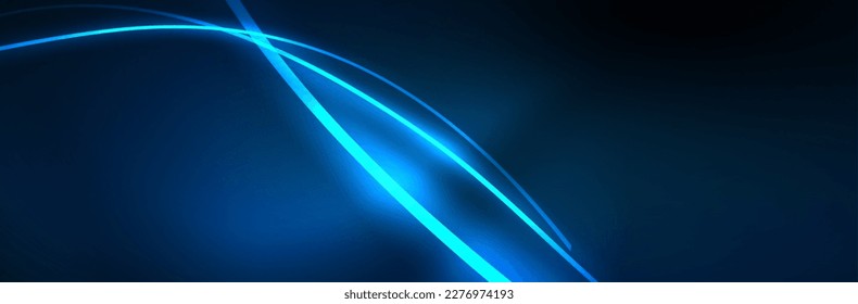 Neonleuchtende Fließbandlinien, magisches Energiespeicher-Lichtkonzept, abstrakter Hintergrund-Tapete-Design