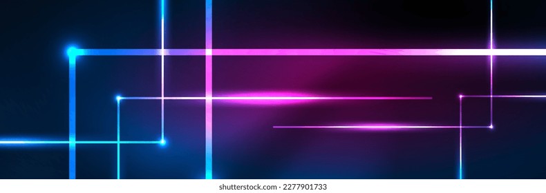 Neon glowing fluid wave lines, magic energy space light concept. Vector illustration for wallpaper, banner, background, leaflet, catalog, cover, flyer