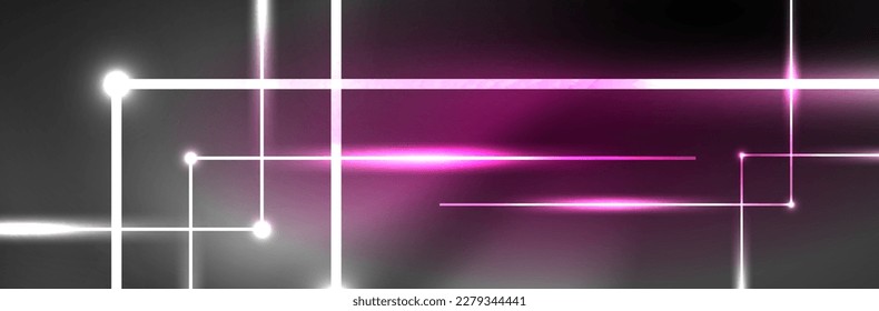 Neon glowing fluid wave lines, magic energy space light concept. Vector illustration for wallpaper, banner, background, leaflet, catalog, cover, flyer