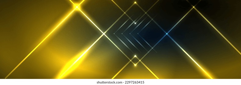 Neon glowing fluid wave lines, magic energy space light concept. Vector illustration for wallpaper, banner, background, leaflet, catalog, cover, flyer