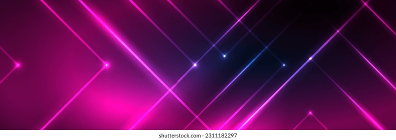 Neon glowing fluid wave lines, magic energy space light concept. Vector illustration for wallpaper, banner, background, leaflet, catalog, cover, flyer