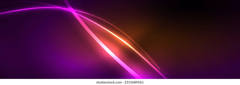 Neon glowing fluid wave lines, magic energy space light concept, abstract background wallpaper design