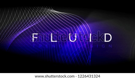 Neon glowing fluid wave lines, magic energy space light concept, abstract background wallpaper design, vector ripple texture illustration