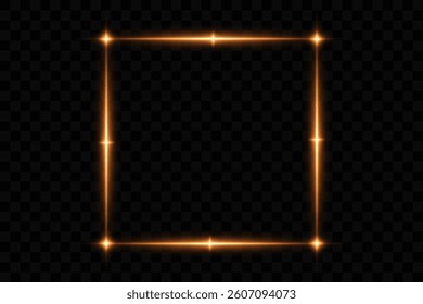 Neon glowing frame isolated on transparent background, vector illustration.EPS 10.