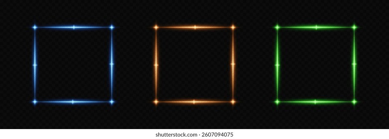 Neon glowing frame isolated on transparent background, vector illustration.EPS 10.