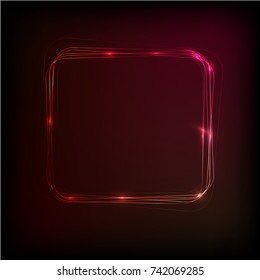 Neon glowing frame with red, orange, pink color and space for your text, vector illustration eps10