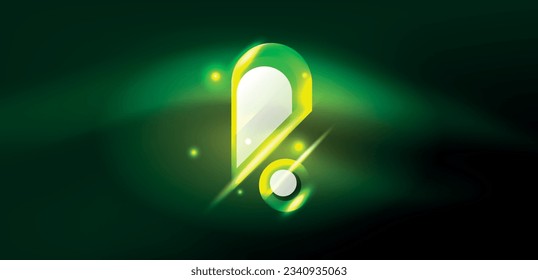 Forma geométrica neón de fondo abstracto vectorial. Elementos redondos, efectos de luz y estilo brillante de vidrio con fondo de color. Papel de fondo espacial de energía cósmica o mágica