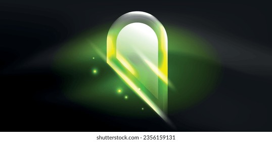 Forma geométrica neón de fondo abstracto vectorial. Elementos redondos, efectos de luz y estilo brillante de vidrio con fondo de color. Papel de fondo espacial de energía cósmica o mágica