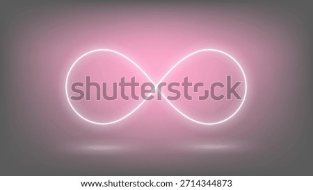 Neon glowing Infinity symbol. 3d vector illustration