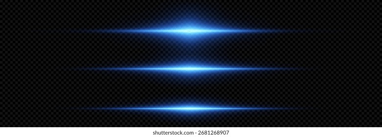 Neonleuchtende Lichtstrahlen, horizontaler Blitzeffekt.