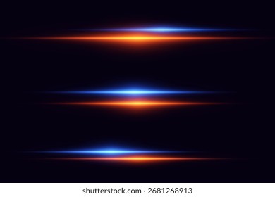 Neon glowing light beams, horizontal flash effect.
