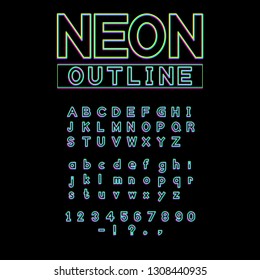 neon glowing light font vector