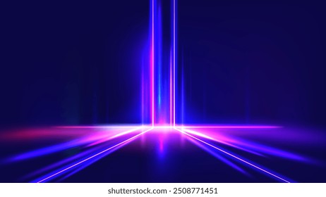 Neon luminosidade efeitos fundo vazio perspectiva técnica cena ilustração