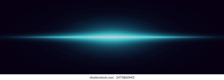 Línea brillante de neón. Un rayo de luz y resplandor. 