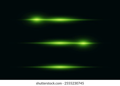 Neon glowing lines, flare light effect. Vector