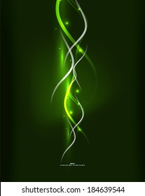 Neon glowing lines with glittering abstract background