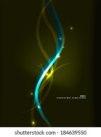 Líneas brillantes de neón con fondo abstracto brillante