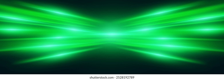 Líneas brillantes de neón de alta velocidad. Efecto de rastro de neón.