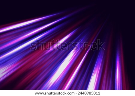 Neon glowing lines. High speed light trail effect. Magic speed movement.