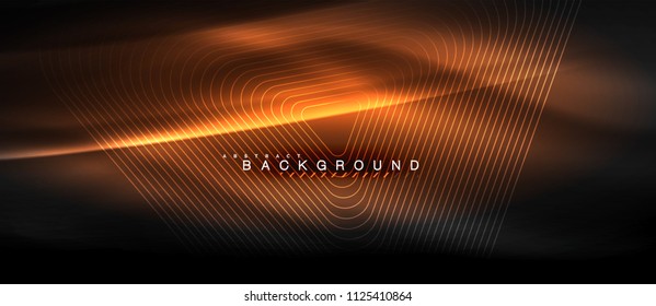 Neonleuchtende Linien, magisches Energieraum-Lichtkonzept, abstrakter Hintergrund, Tapete-Design, Vektorgrafik