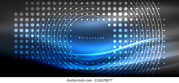 Neon glowing lines, magic energy space light concept, abstract background wallpaper design, vector illustration