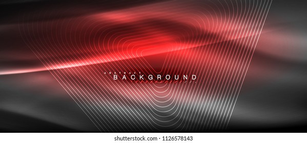 Neon glowing lines, magic energy space light concept, abstract background wallpaper design, vector illustration