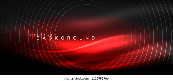 Neon glowing lines, magic energy space light concept, abstract background wallpaper design, vector illustration